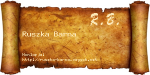 Ruszka Barna névjegykártya